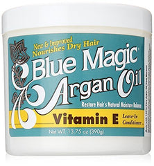 Blue Magic size scale bottle in hand to show 13.75 oz portability