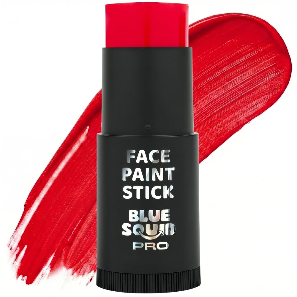 Blue Squid PRO red stick front packaging showing twist-up applicator and color benefit