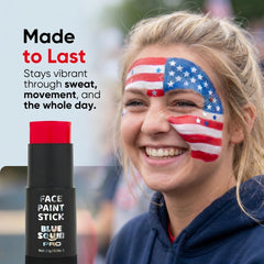 Label close-up on Blue Squid PRO red stick showing vegan hypoallergenic ingredient benefits