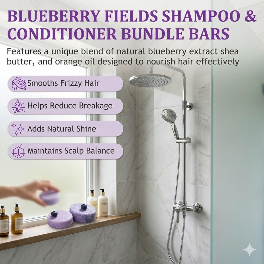 Generic Blueberry Fields shampoo bar close-up showing smooth antioxidant-rich texture