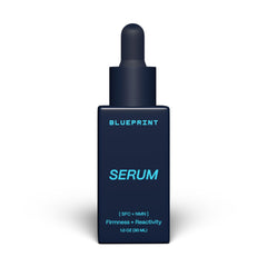 Blueprint Bryan Johnson serum front bottle shows sleek design and easy application benefit