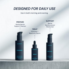 Blueprint Bryan Johnson on bathroom counter in morning routine conveying clean ritual