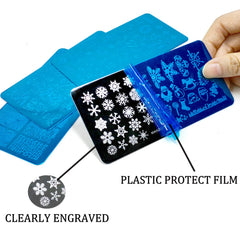 BlueZOO stainless steel plate close-up snowflake etching for precise winter designs