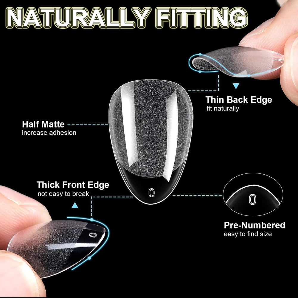 BlueZOO comparison of almond and tapered round square shapes for style choice
