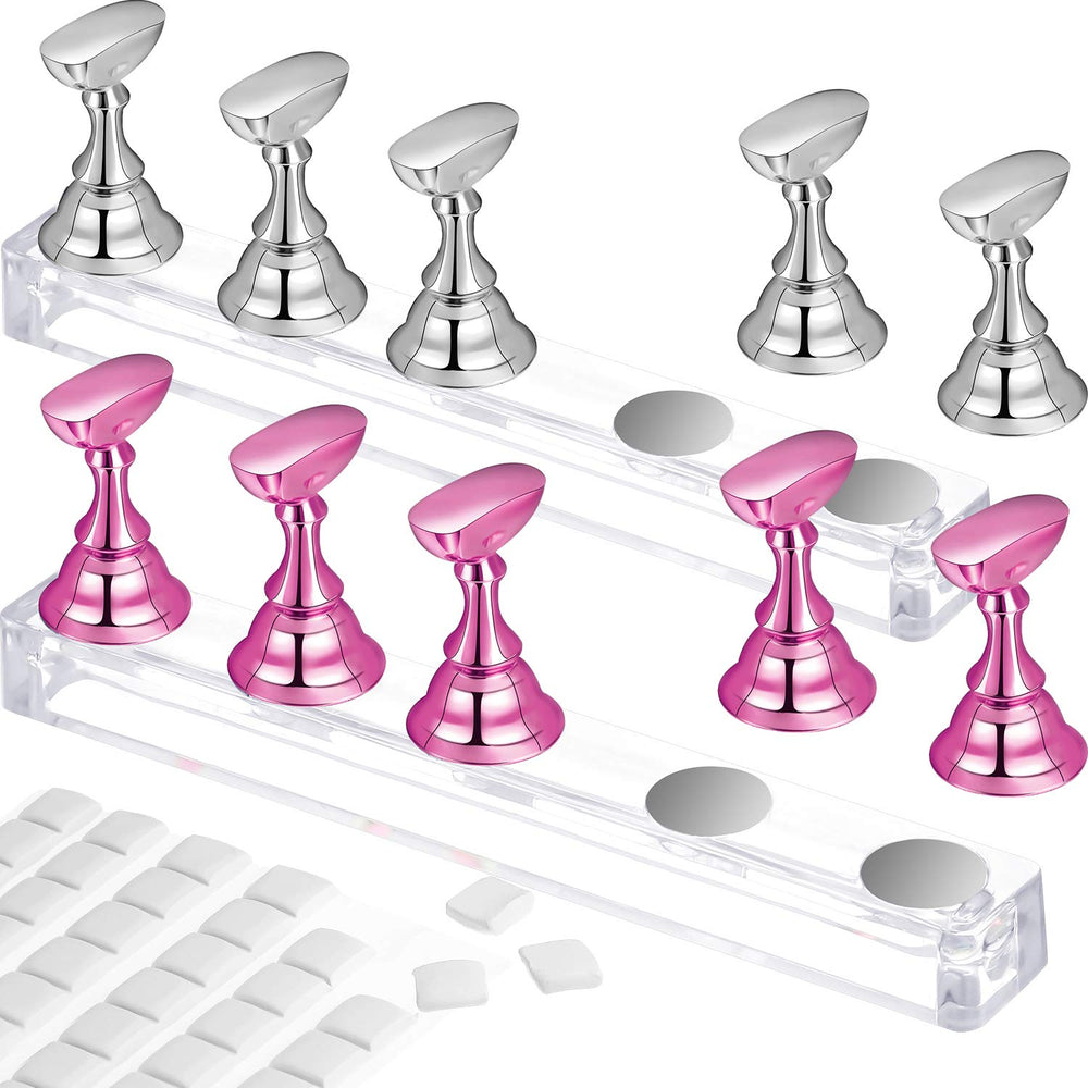 Blulu front view showing two acrylic stands for tidy practice and display