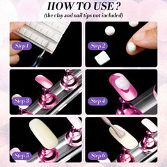 Blulu in-use image of stylist painting a tip demonstrating hands-free precision