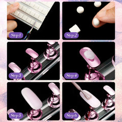 Blulu size comparison hand scale demonstrating compact travel-friendly manicure set