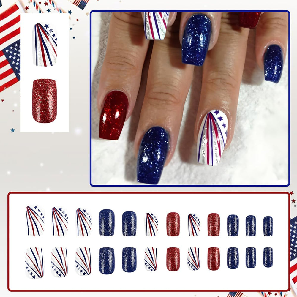 BMKKOT close-up of glitter stripe and star detail offering high gloss and bold design