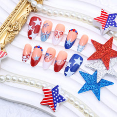 BMKKOT assortment of American flag and French tip designs for coordinated patriotic looks