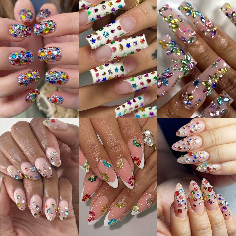 BMKKOT nails in use with charms adding visible dimension and polish boost