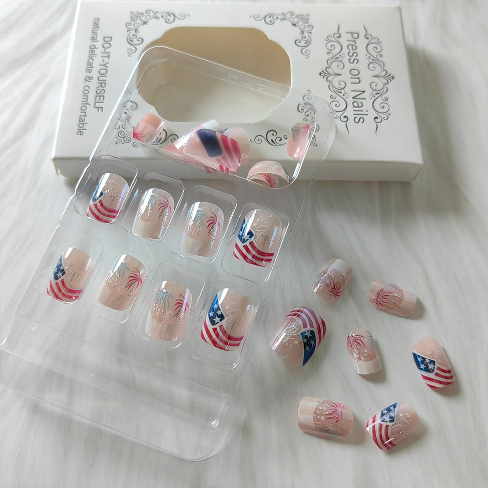 BMKKOT nails worn outdoors showing instant festive manicure benefit