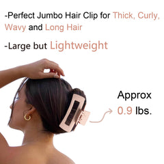 Bmobuo clip securing long curly hair demonstrating reliable full-day hold