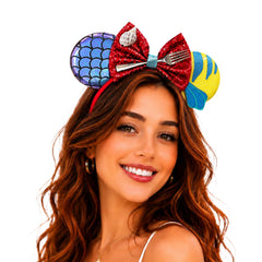 Bmobuo sequin fish‑scale bow closeup highlighting shimmer and costume-ready detail