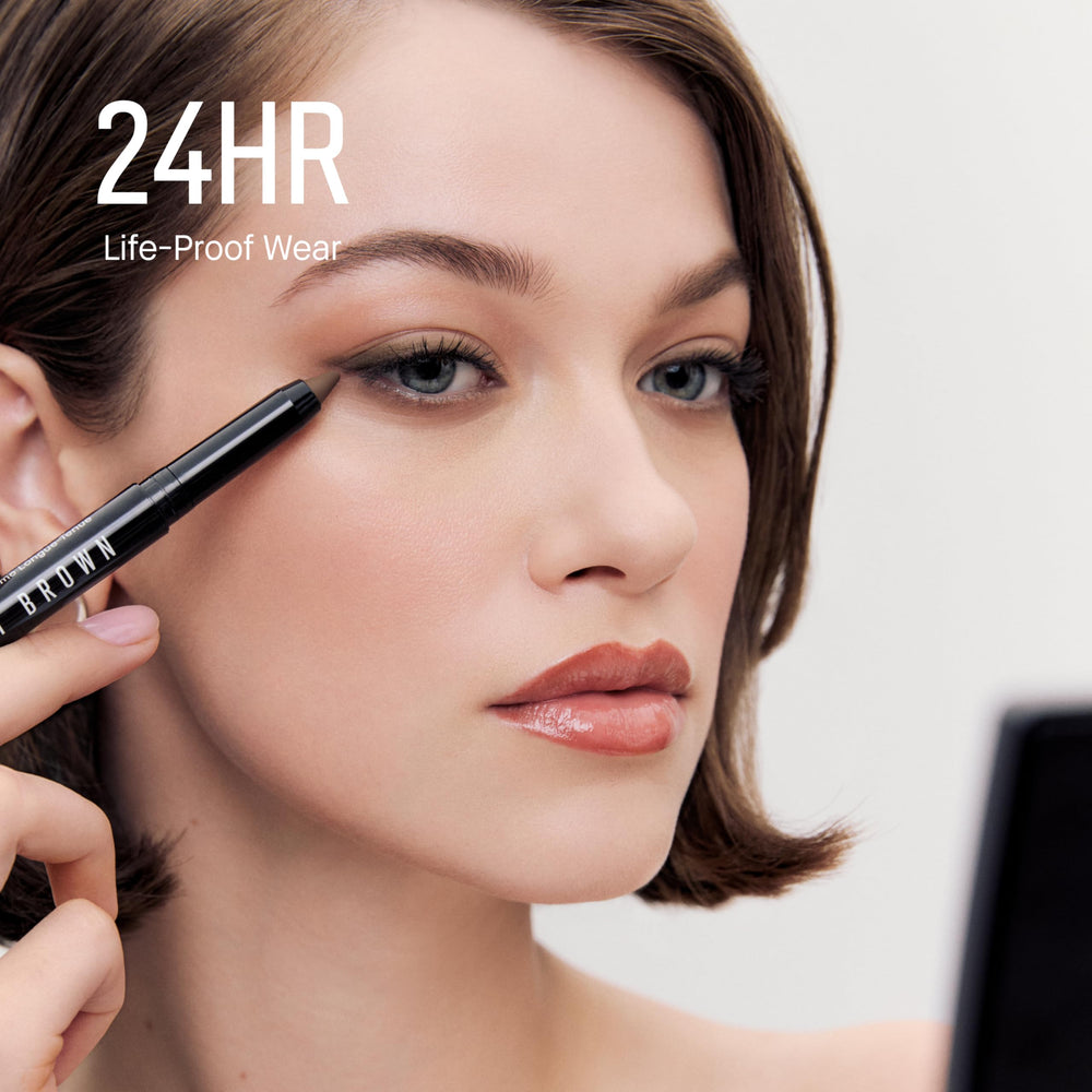 Bobbi Brown built-in sharpener visible on cap for quick on-the-go sharpening