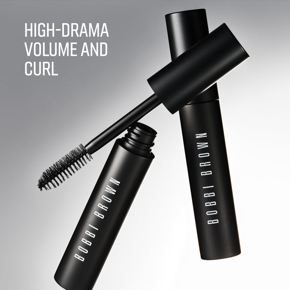 Bobbi Brown before and after lashes illustrating thicker curled lifted lashes benefit