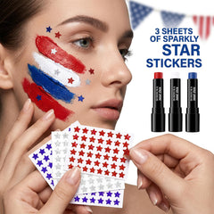 BOBISUKA face application demo with stripes and stars for fast patriotic looks