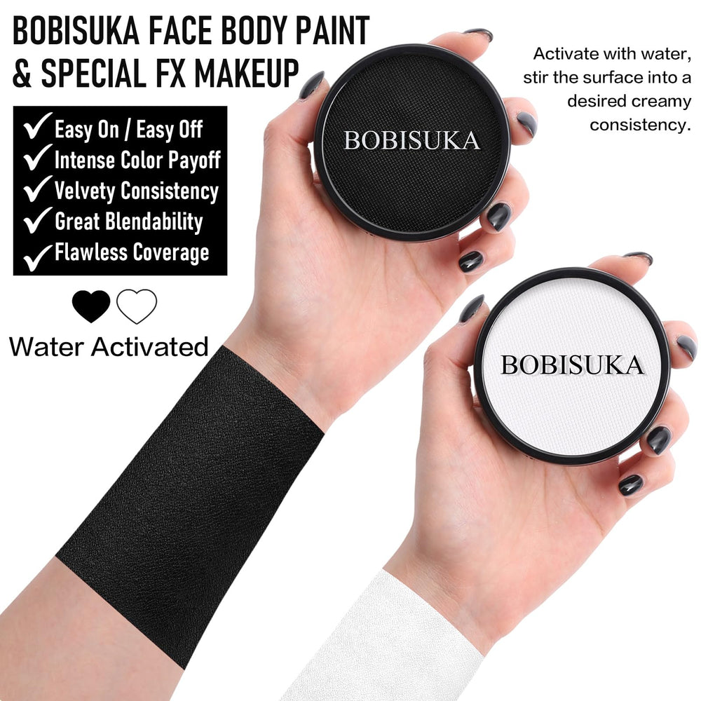 BOBISUKA open palette with black and white paints for strong coverage