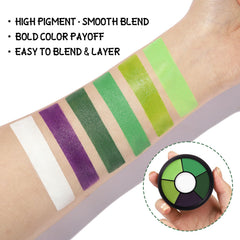BOBISUKA painted witch face in lifestyle shot highlighting dramatic color payoff