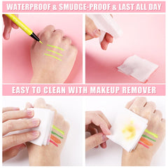 BOBISUKA makeup look at a party showing vivid neon effect benefit