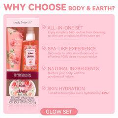 BODY & EARTH shower gel bottle close-up highlighting smooth pourability and gentle cleanse