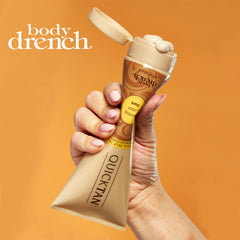 Body Drench label close-up listing vegan, sulfate-free formula
