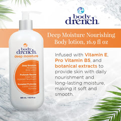 Body Drench pump dispensing lotion for easy controlled use