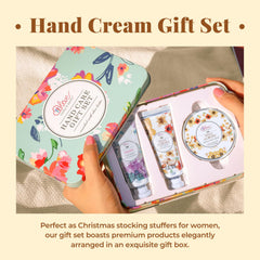 BODY & EARTH # LOVE hand cream applied on hands for instant softening benefit