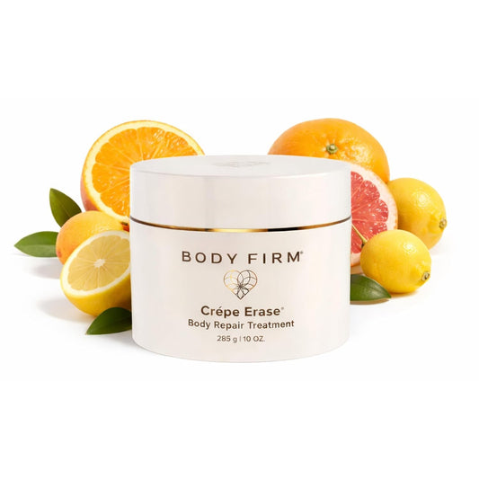 BODY FIRM front jar showing packaging and citrus scent benefit