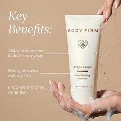 BODY FIRM label close-up revealing ingredient list and TruFirm Complex benefit: formula transparency