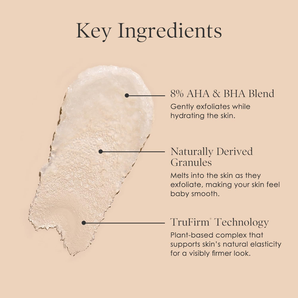 BODY FIRM cream texture close-up highlighting smooth consistency benefit: gentle application