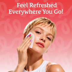 Body Prescriptions wipe removing mascara across eyelid illustrating effective eye makeup removal