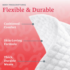 Body Prescriptions wipe held in hand demonstrating convenient, mess-free makeup removal