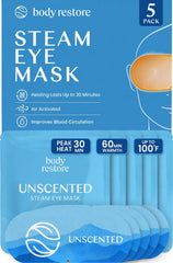 Body Restore front packaging showing five unscented masks and gift-ready box