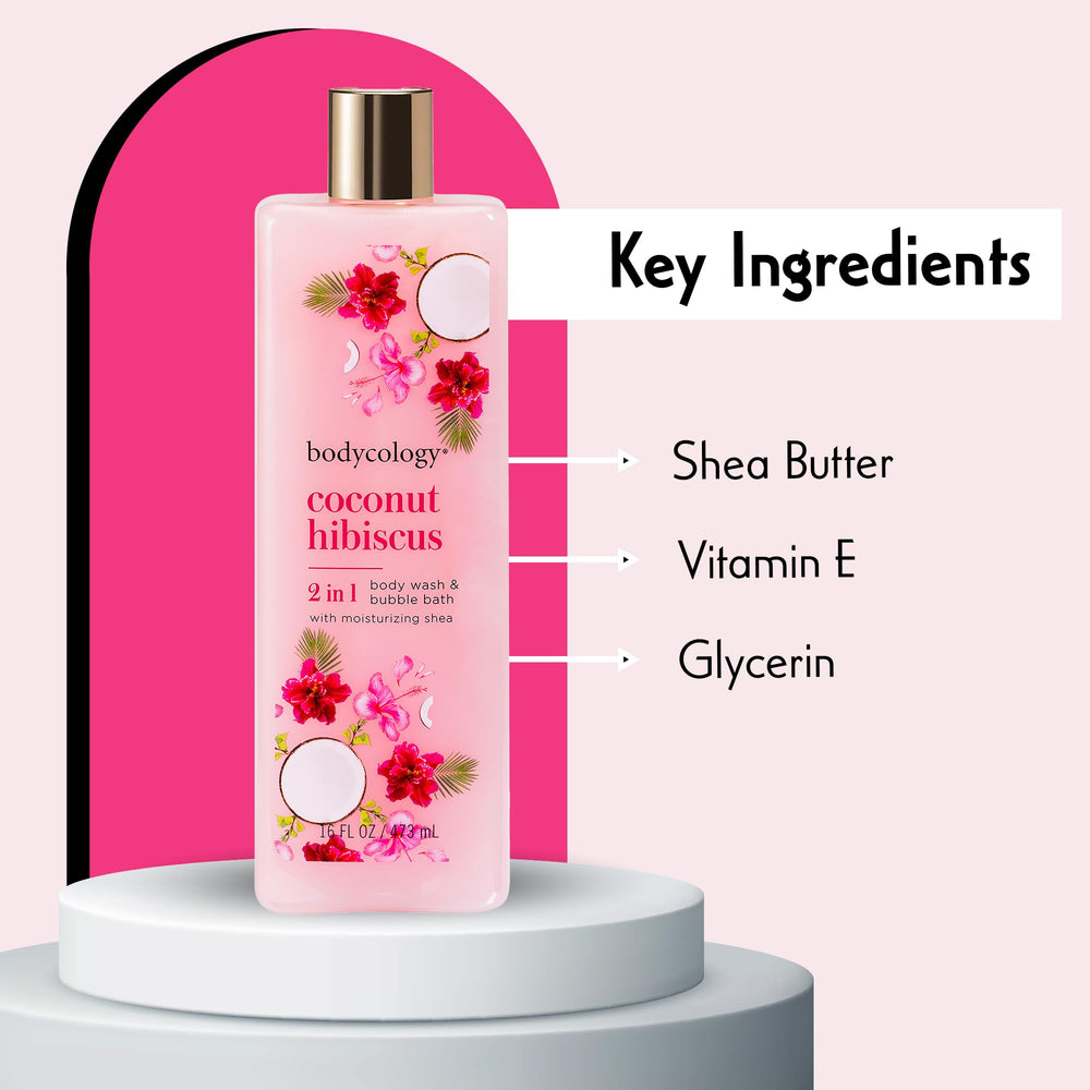 Bodycology ingredients panel close-up emphasizing product origin and key components