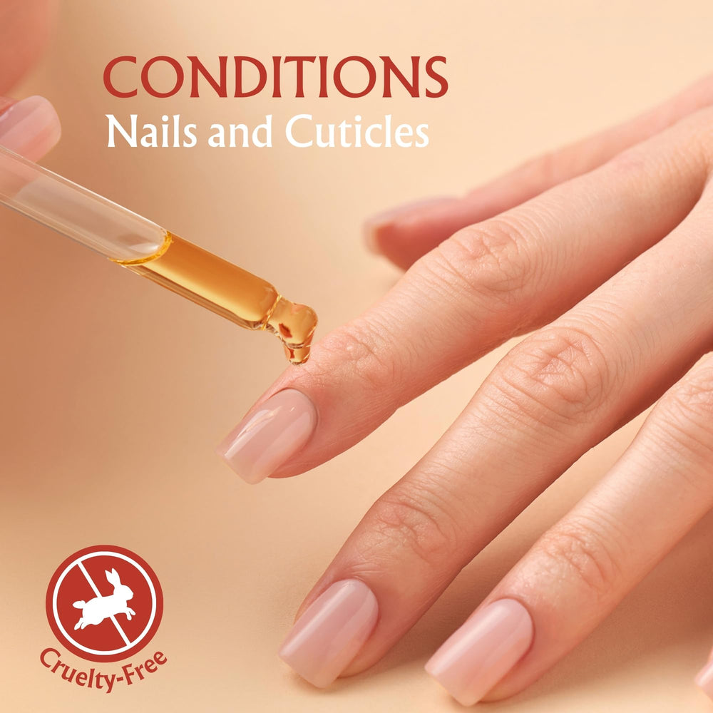 BodyJ4You massaging oil into cuticles, strengthens nails and restores moisture