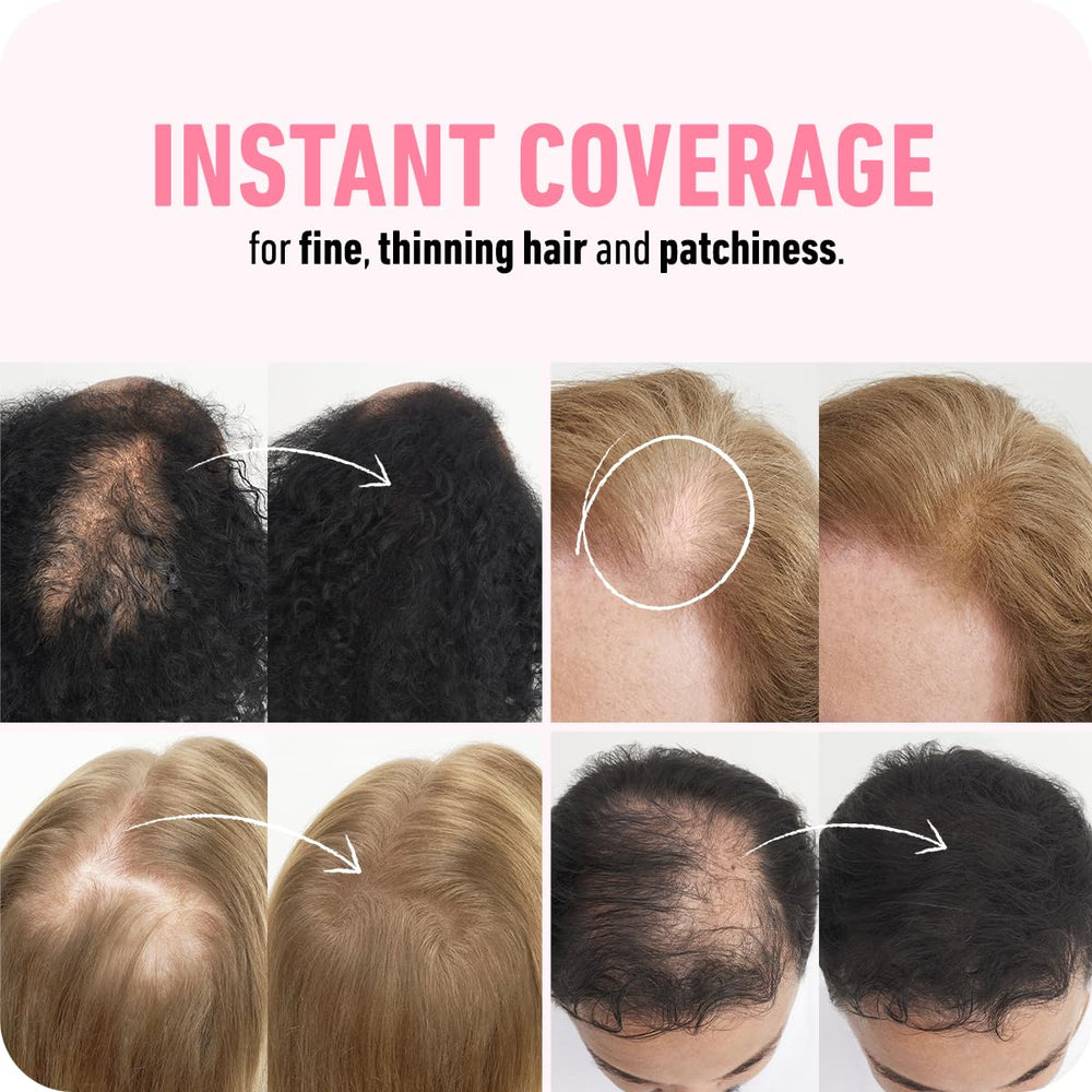 Boldify application on hair part demonstrating quick, seamless fill-in