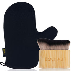 BOLITFU mitt and brush set front view showing complete applicator kit benefit