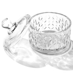 BOMOQING front view glass dish showing sturdy shape and stable base