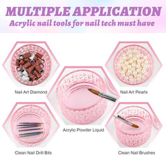 BOMOQING top view with acrylic powder highlighting clear visibility for accurate mixing