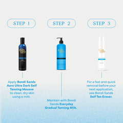 Hand holding Bondi Sands Aero to show 225 mL size and travel convenience