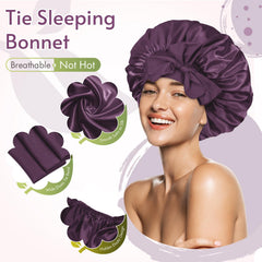 BONNET QUEEN adjustable tie band detail demonstrating secure, customizable fit