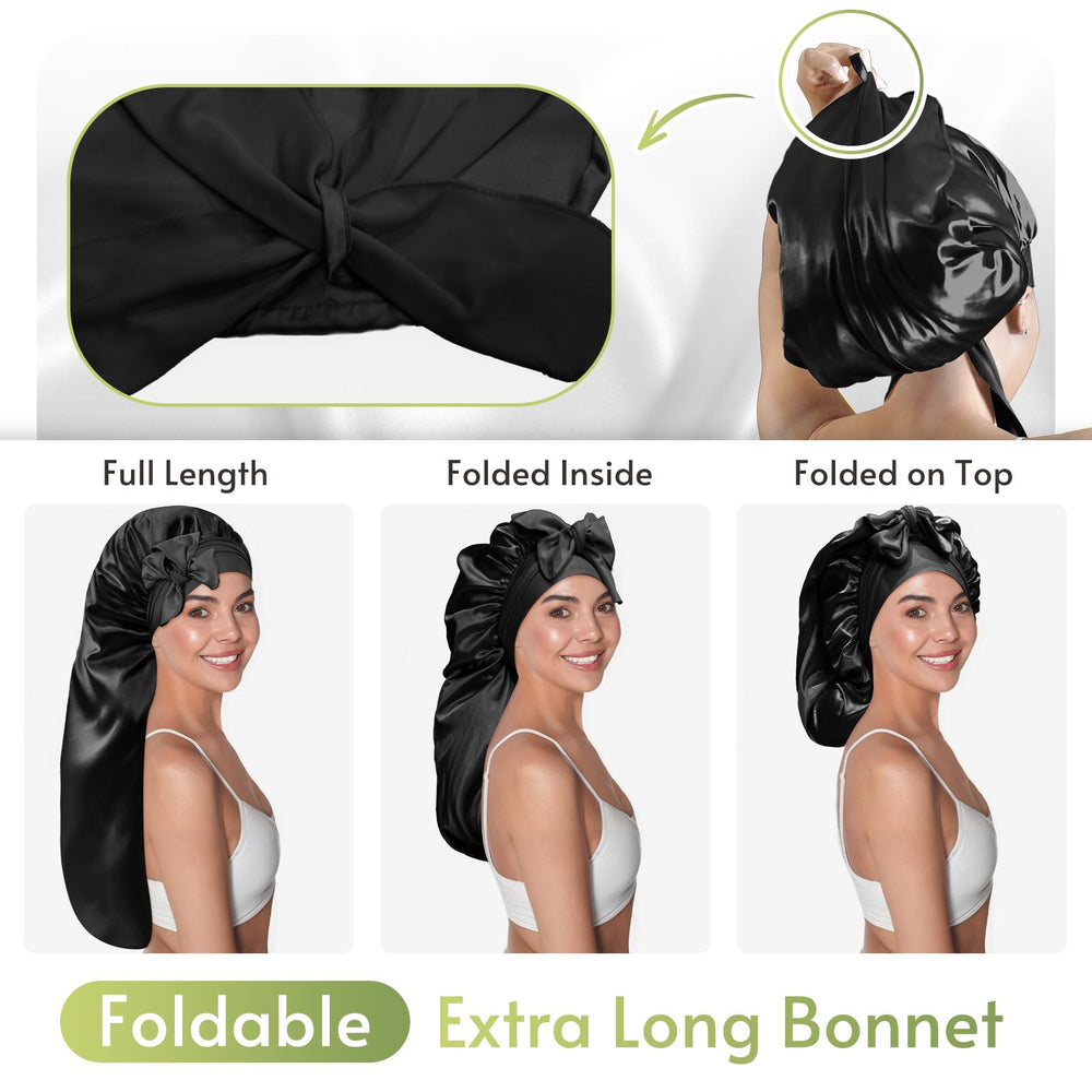 BONNET QUEEN close-up of wide spandex tie band for secure fit