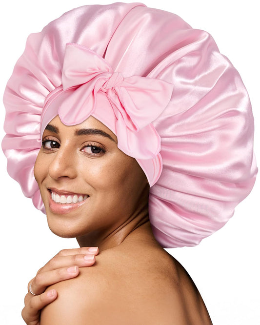 BONNET QUEEN front view pink showing full coverage and secure fit