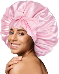 BONNET QUEEN front view pink showing full coverage and secure fit