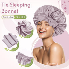 BONNET QUEEN worn by woman with curly hair showing preserved curls and reduced frizz