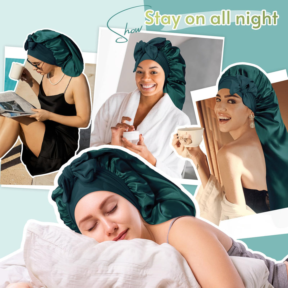 BONNET QUEEN placed on pillow suggesting overnight hair moisture protection