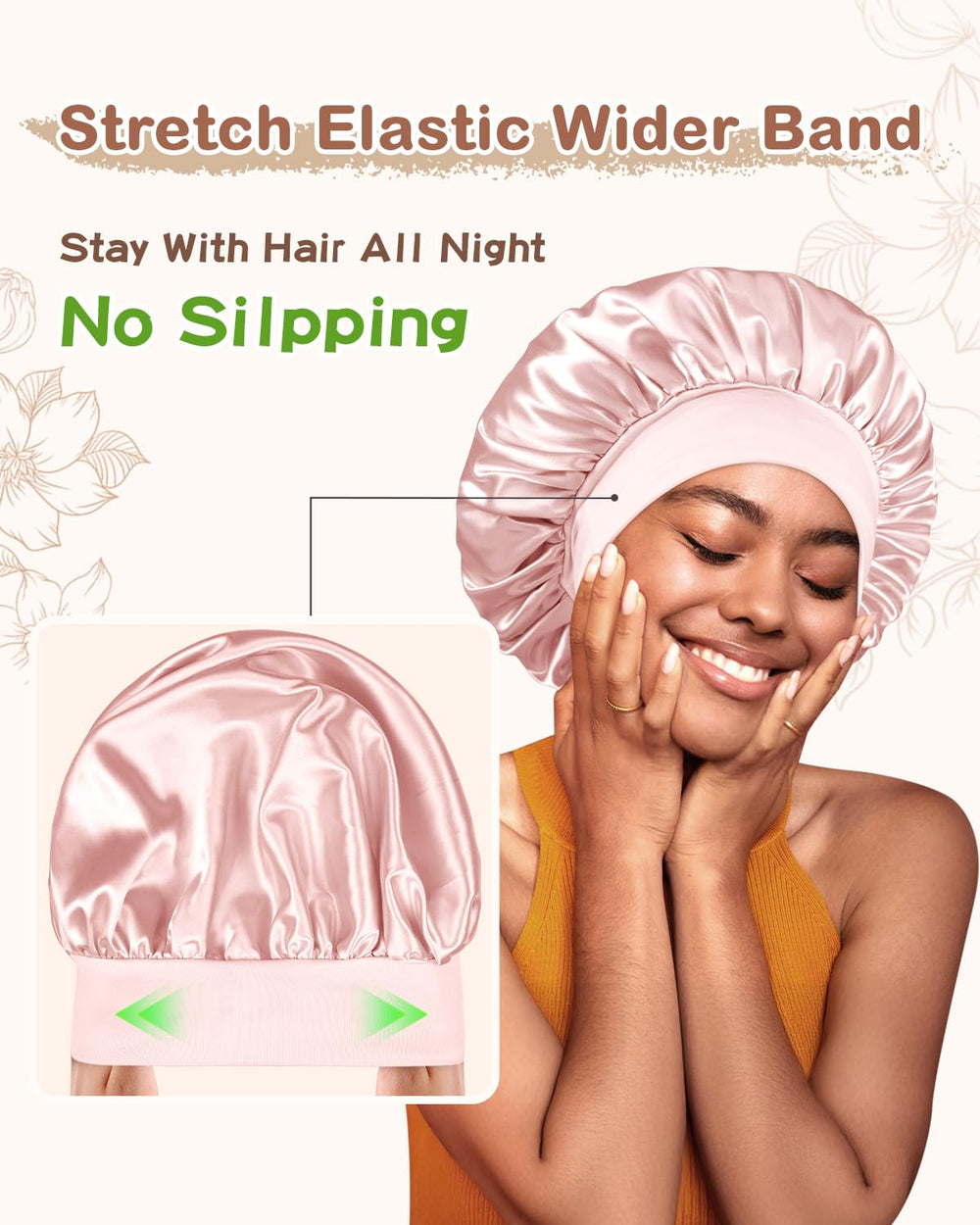 BONNET QUEEN bonnet next to a ruler showing size and fit for short hair