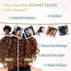 BONNET QUEEN styled as forehead bow illustrating fashionable, adjustable wear