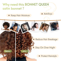 BONNET QUEEN bonnet holding wig and protecting edges from friction damage
