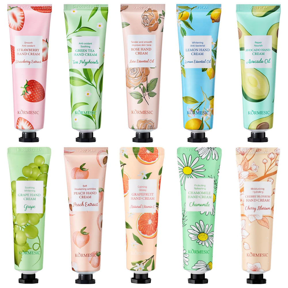 BONNIE CHOICE front packaging showing ten mini hand cream tubes and variety benefit